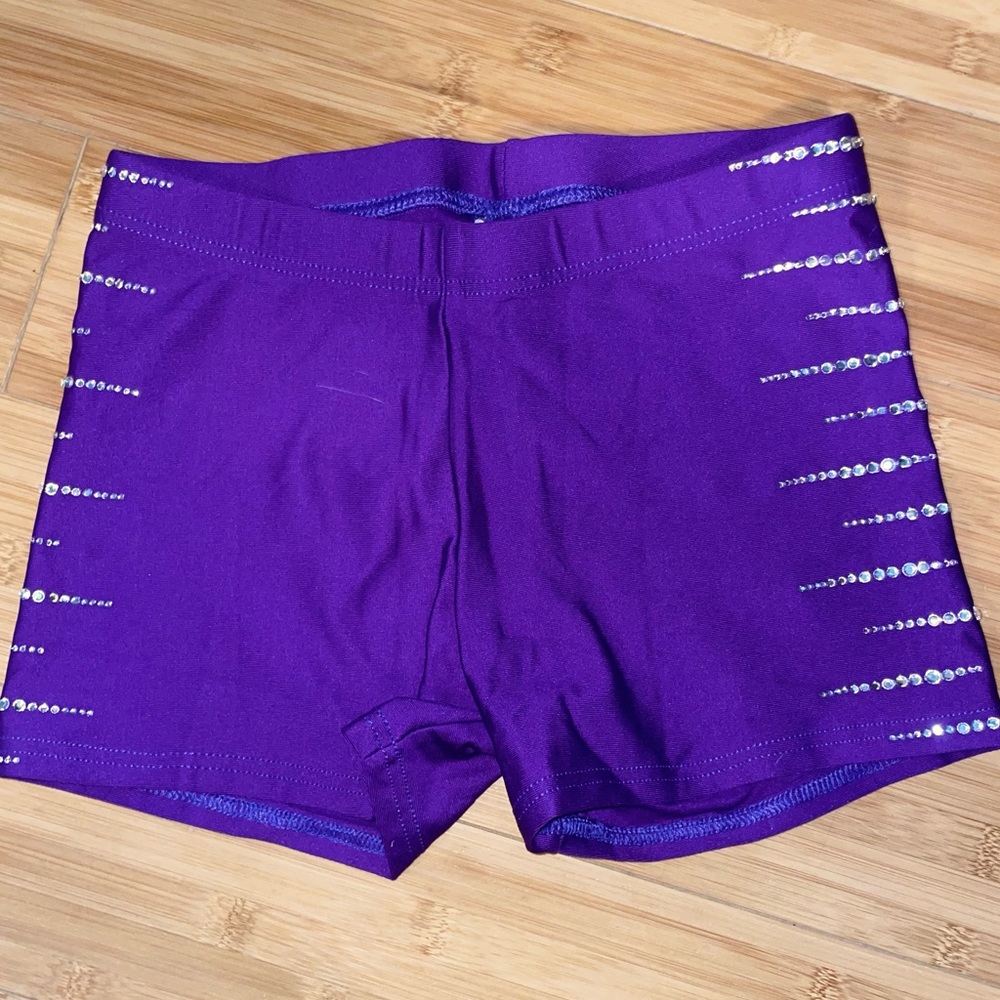 Purple Dance Shorts with Gems